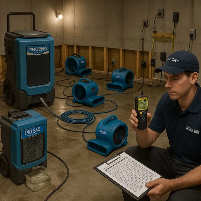 Structural Drying and Dehumidification process in Orange County, NY